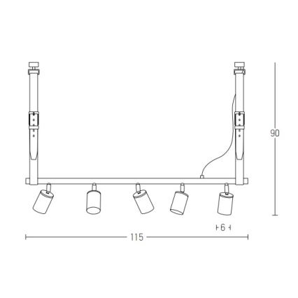 Zambelis 22224 - Підвісна люстра 5xGU10/25W/230V