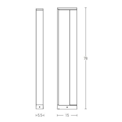 Zambelis E208 - Вулична світлодіодна лампа LED/10W/230V IP54 антрацит