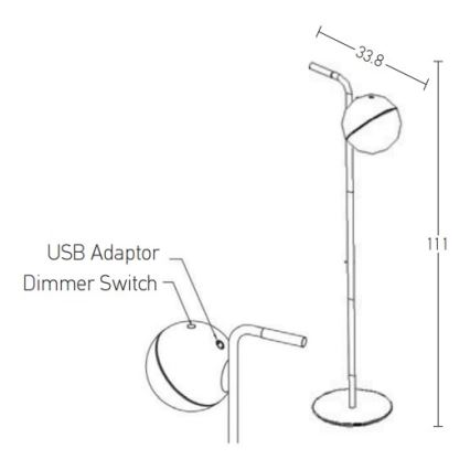 Zambelis E232 - Вулична LED лампа з регулюванням яскравості LED/1,5W/5V IP54 чорний