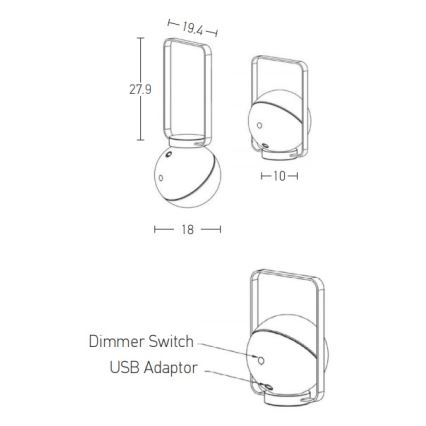 Zambelis E234 - Світлодіодний регульований вуличний світильник LED/1,5W/3,7V 2600 mAh IP44 білий