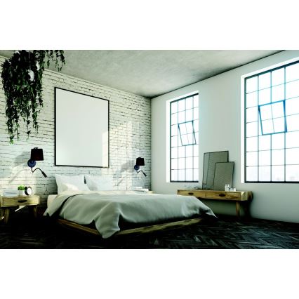 Zambelis H57 - Светодиодная настенная лампа LED/3W + 1xE27/40W/230V черный