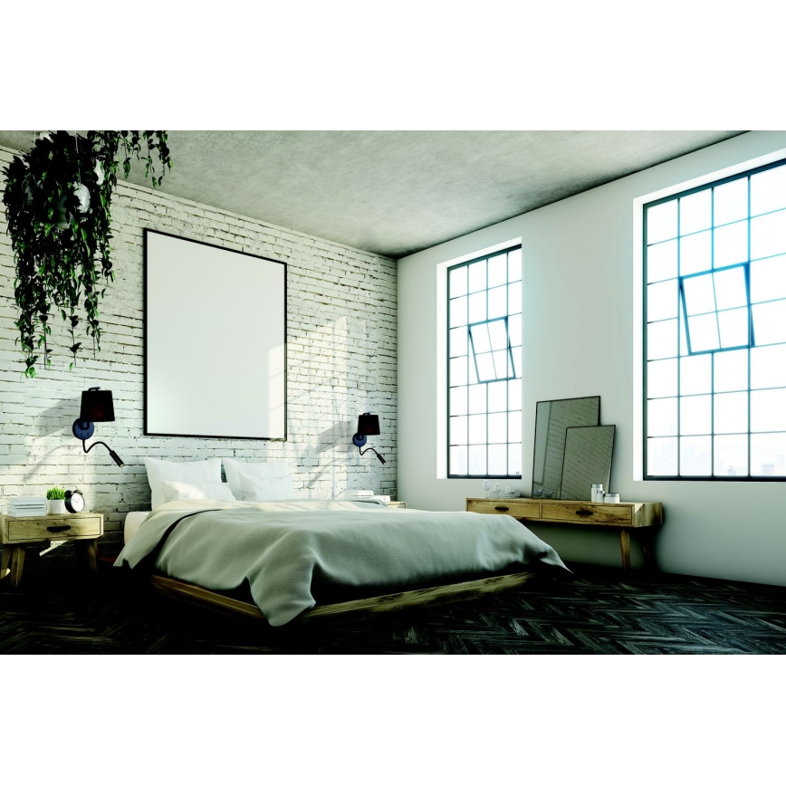 Zambelis H57 - Светодиодная настенная лампа LED/3W + 1xE27/40W/230V черный