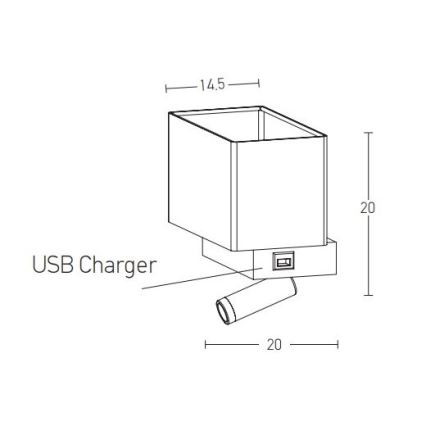 Zambelis H59 - Світлодіодна настінна лампа LED/3W + 1xE27/40W/230V чорний