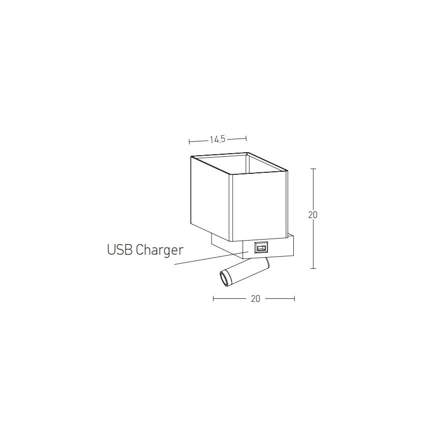 Zambelis H59 - Світлодіодна настінна лампа LED/3W + 1xE27/40W/230V чорний