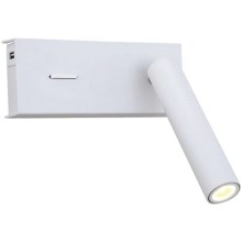 Zambelis H74 - Світлодіодний настінний світильник LED/3W/230V USB білий