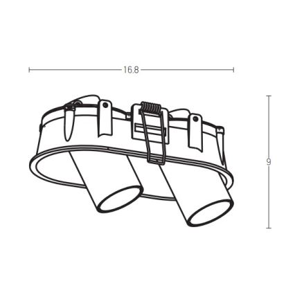 Zambelis Z11207-B - LED Точковий вбудований стельовий світильник 2xLED/7W/230V CRI90 чорний