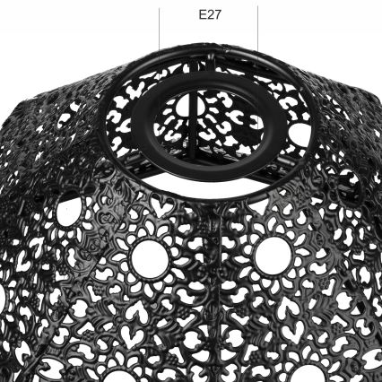 Запасний абажур для люстри SAMIRA E27 діаметром 33 см чорний