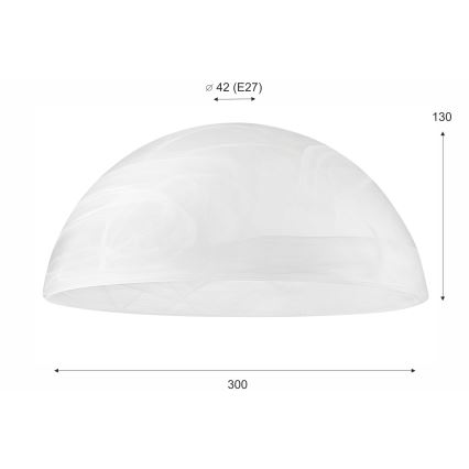 Запасне скло для люстри E27 130x300 мм біле