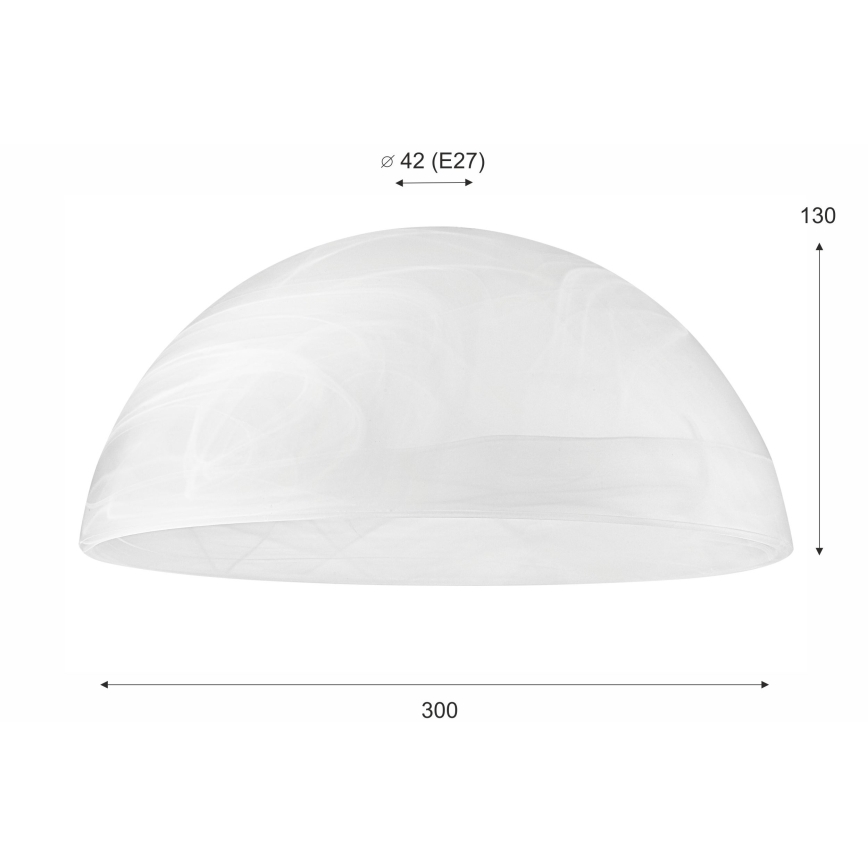Запасне скло для люстри E27 130x300 мм біле