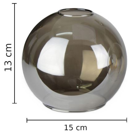 Запасне скло для люстри LACRIMA SMOKY E27 діаметром 15 см чорне димчасте