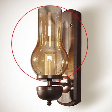 Запасний плафон для настінного світильника TAVERN/COTTAGE E14 210x110 мм коричневий