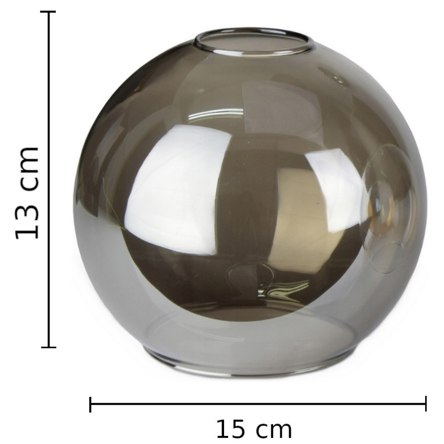 Запасное стекло для люстры LACRIMA SMOKY E27, диаметр 15 см, черное дымчатое