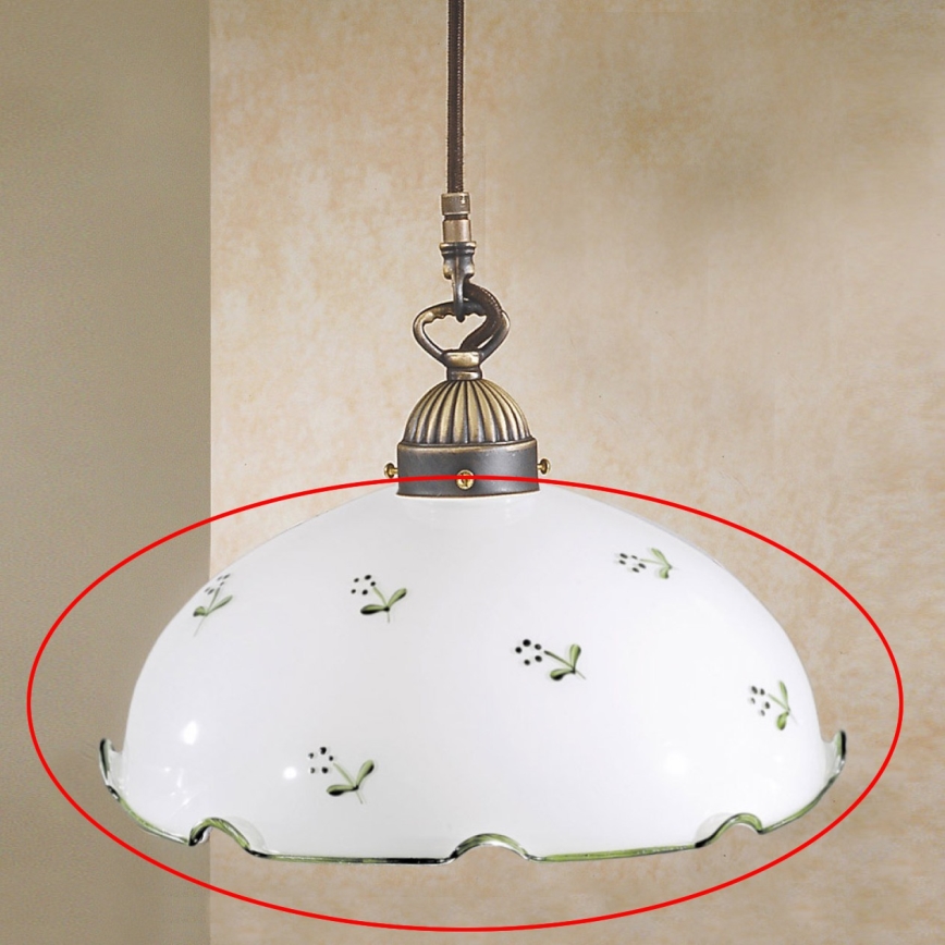 Запасное универсальное стекло NONNA для E27, диаметр 20 см, белое/зелёное