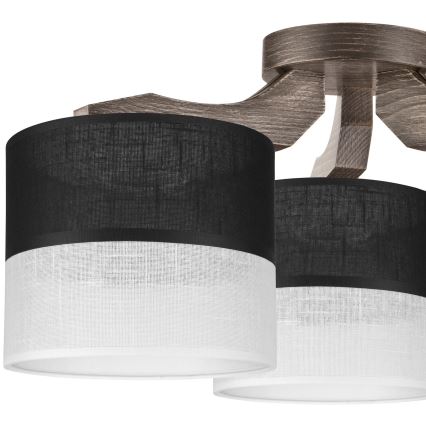 Запасной абажур для люстры, настенного светильника и настольной лампы ANDREA E27, диаметр 16 см, черный/белый