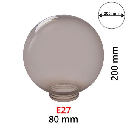 Запасной абажур для настенного светильника дымчатого цвета для светильников E27, диаметр 20 см
