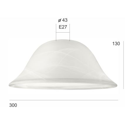 Запасной плафон SFERA E27 130x300 мм белый