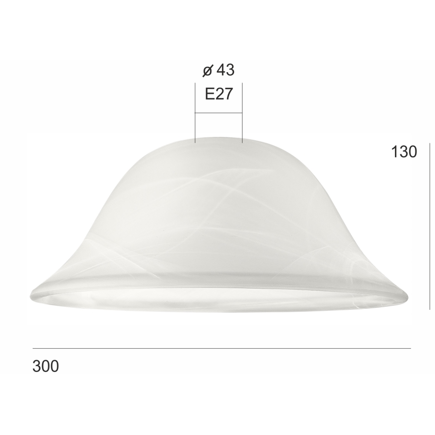 Запасной плафон SFERA E27 130x300 мм белый