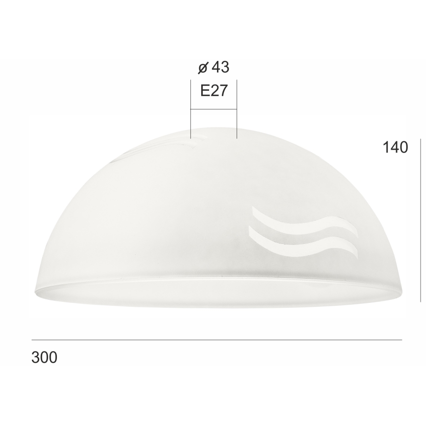 Запасной плафон для люстры SFERA E27 140x300 мм белый
