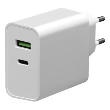 Зарядний пристрій USB-C Power Delivery + USB-A 45W/230V білий