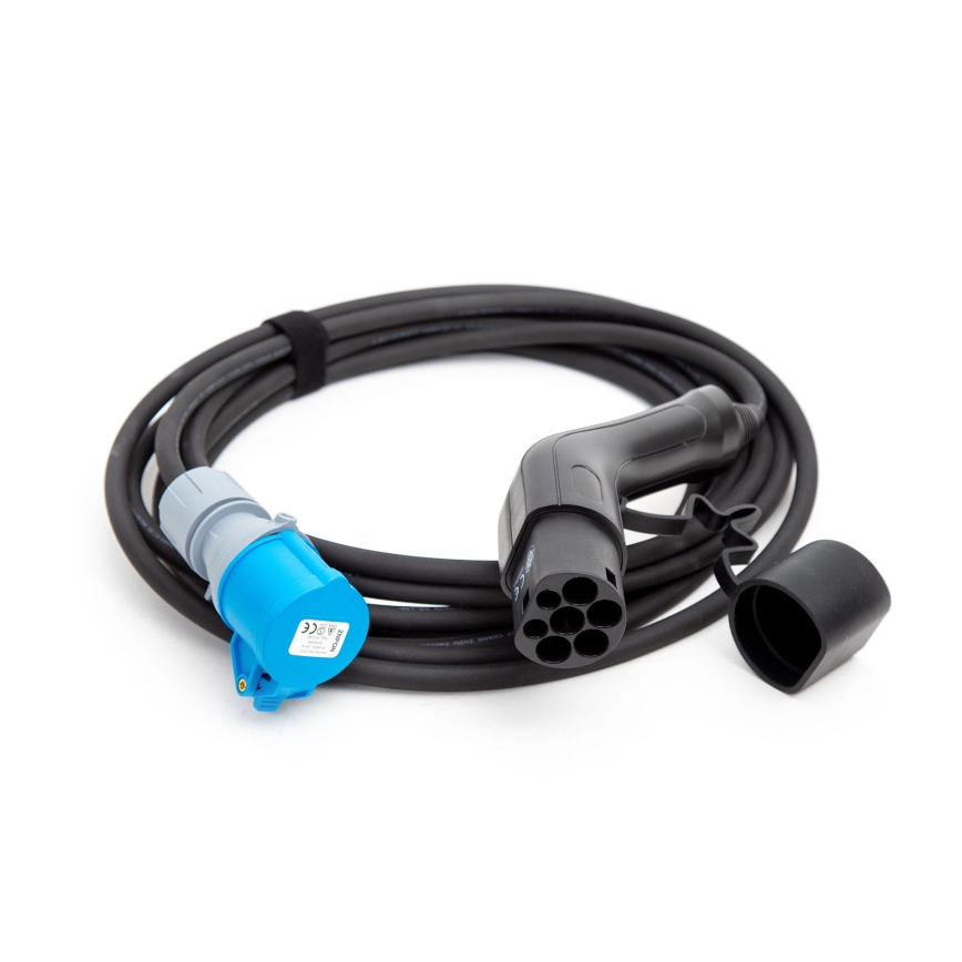 Зарядный кабель для электрокемперов тип 2, 7 м, 3,6 кВт, 16А