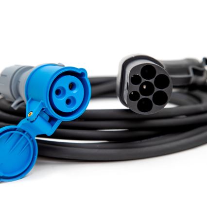 Зарядный кабель для электрокемперов тип 2, 7 м, 3,6 кВт, 16А