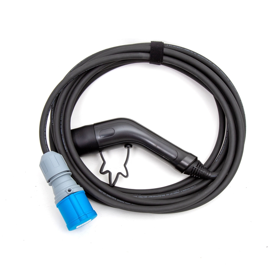 Зарядный кабель для электрокемперов тип 2, 7 м, 3,6 кВт, 16А