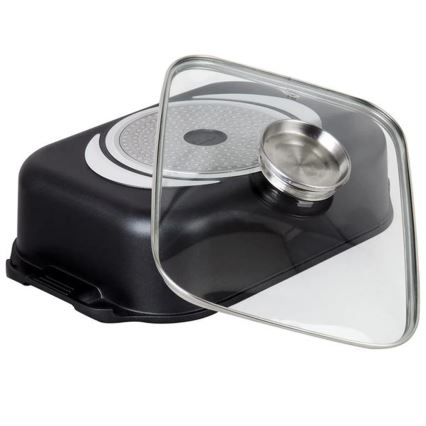 Жаровня з кришкою TORO 6,5 л 34,5x10x24,5 см чорна