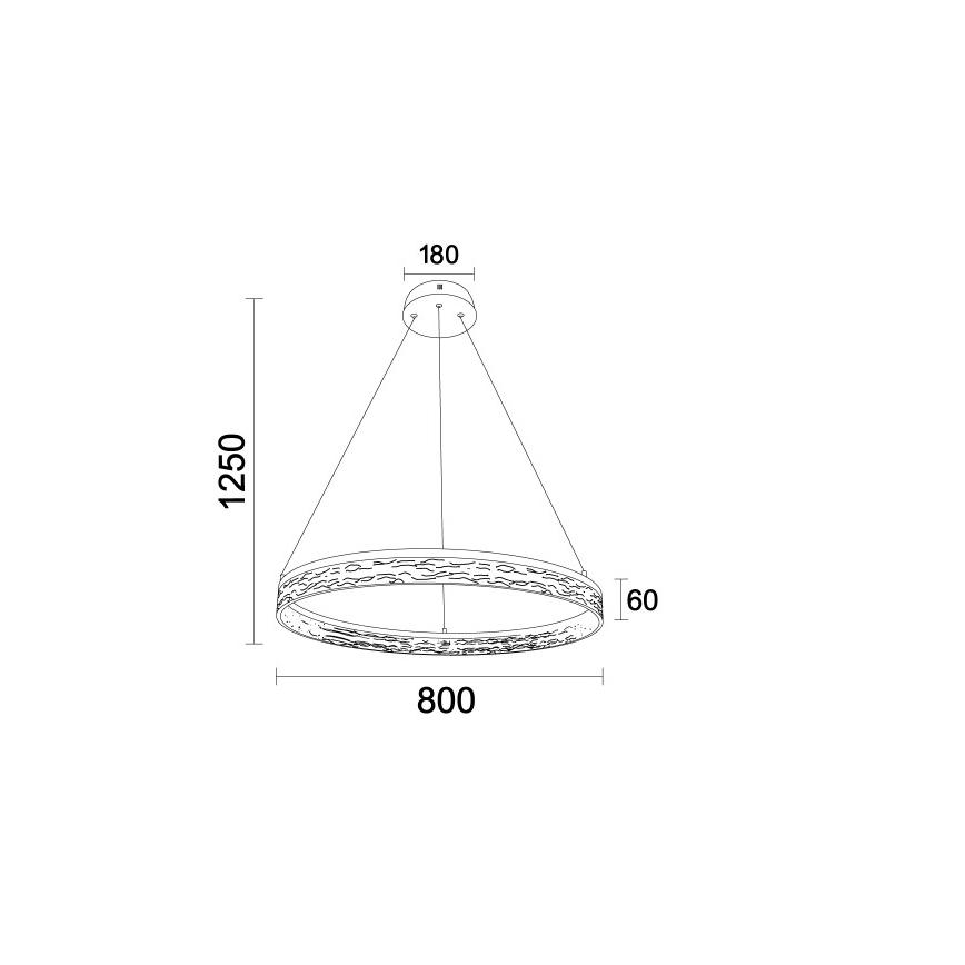 LED люстра з регульованою яскравістю на тросі ALIANZ LED/60W/230V 3000-6000K діам. 80 см + пульт дистанційного керування