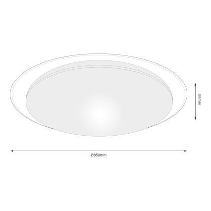 Димований світлодіодний стельовий світильник SONIC LED/100W/230V 3000-6000K діам. 85 см білий + дистанційне керування