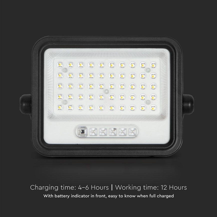 Затемнюваний сонячний LED-прожектор LED/100W/3,2V 2000-8000K IP65 5000 mAh чорний + пульт дистанційного керування