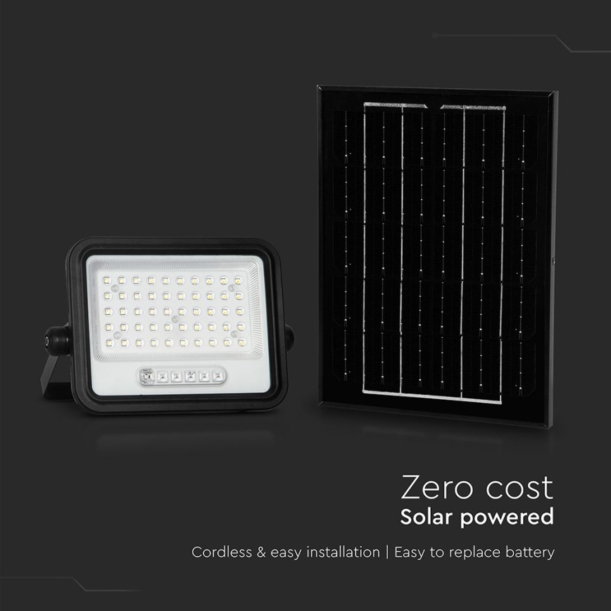 Затемнюваний сонячний LED-прожектор LED/100W/3,2V 2000-8000K IP65 5000 mAh чорний + пульт дистанційного керування