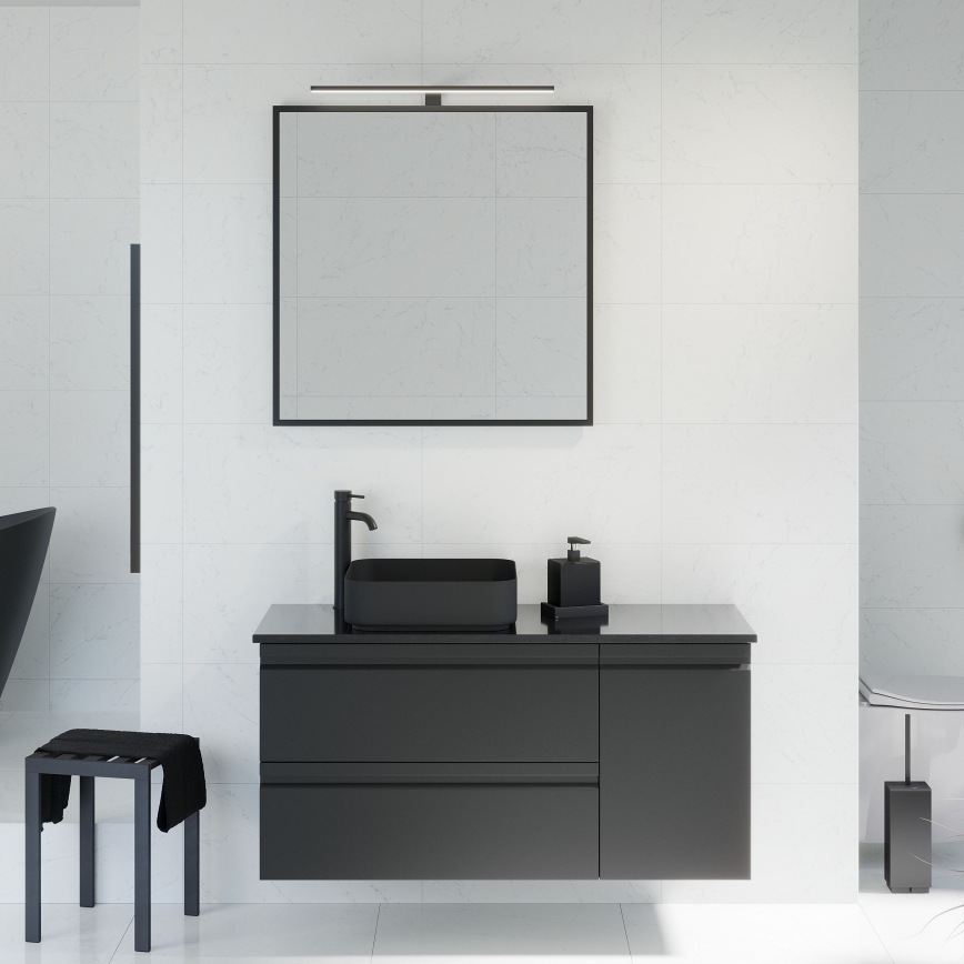 Зеркало для ванной BORGSTED 80x80 см чёрное