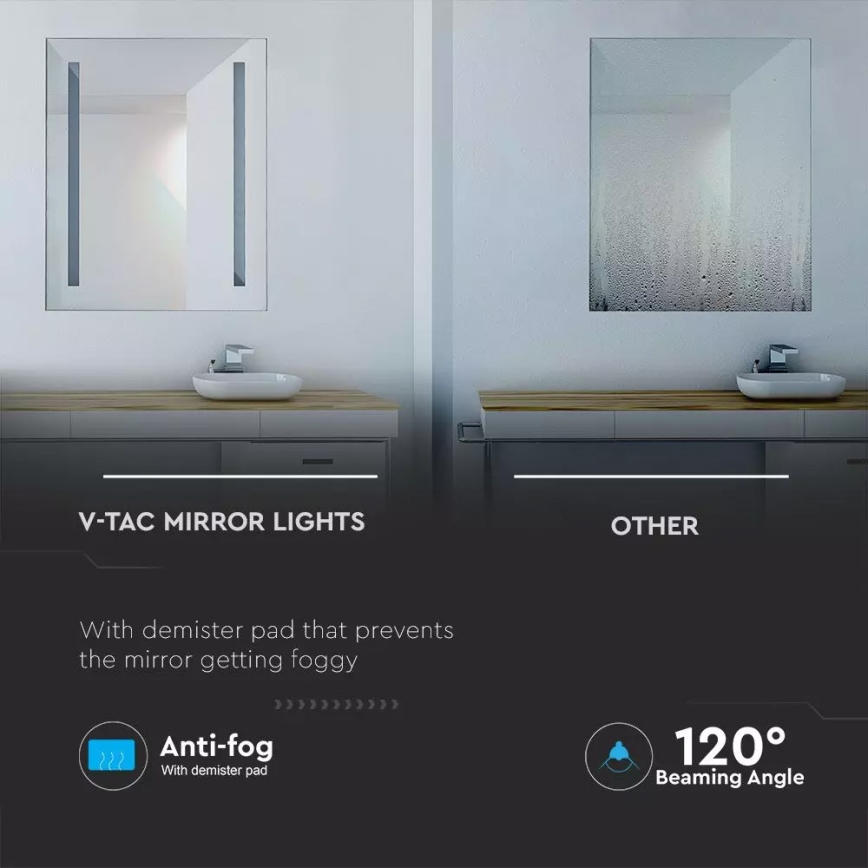 Зеркало для ванной комнаты со светодиодной подсветкой и подогревом LED/17W/230V IP44