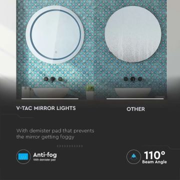 Зеркало со светодиодной подсветкой для ванной комнаты LED/25W/230V IP44 3000K/4000K/6400K