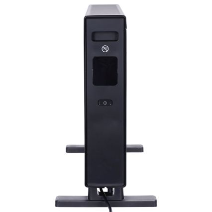 ZEVENTI - Електричний обігрівач/конвектор з LCD дисплеєм 1250/2000W/230V чорний + пульт дистанційного керування