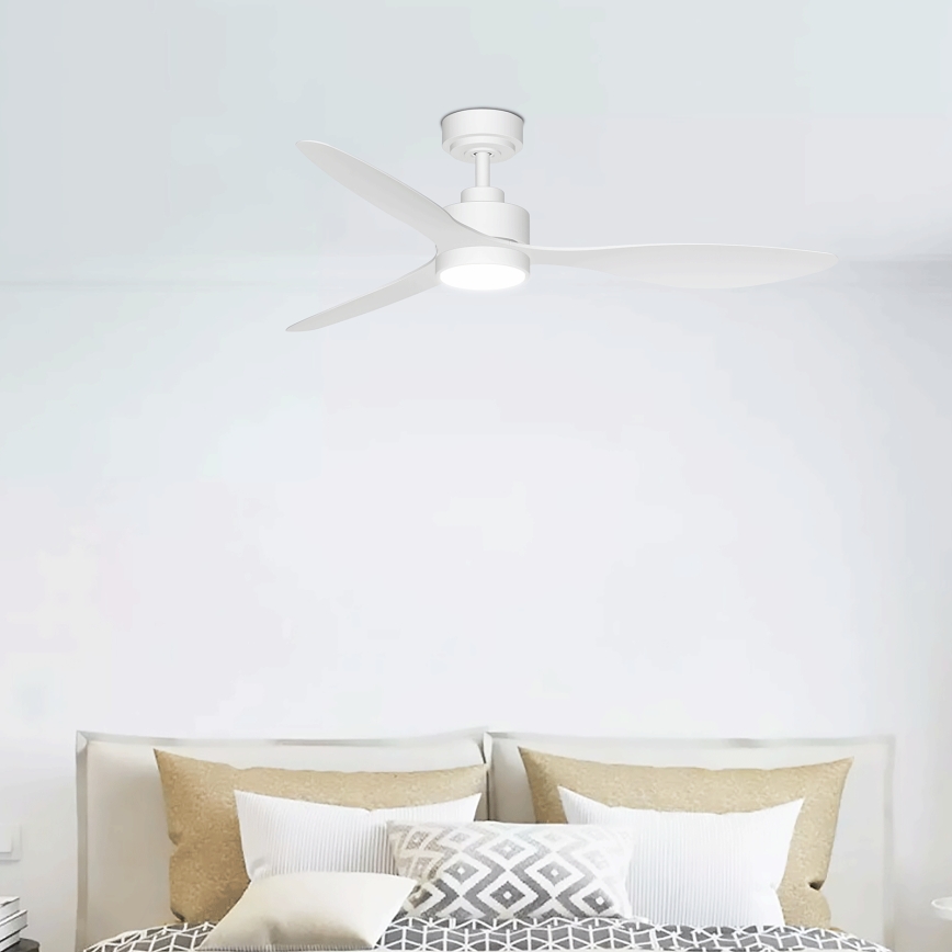 ZEVENTI - Светодиодный диммируемый потолочный вентилятор ULUWATU LED/20W/230V 2700-6500K 132 см, белый + пульт дистанционного управления
