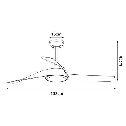 ZEVENTI - диммируемый потолочный светодиодный вентилятор AERYS LED/24W/230V 3000/4000/6000K Wi-Fi Tuya черный/орех + дистанционное управление