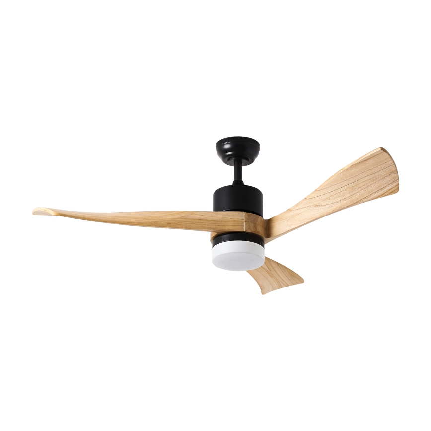 ZEVENTI - LED потолочный вентилятор NATURITO LED/18W/230V 3000/4000/6000K Wi-Fi Tuya черный/дуб + пульт дистанционного управления