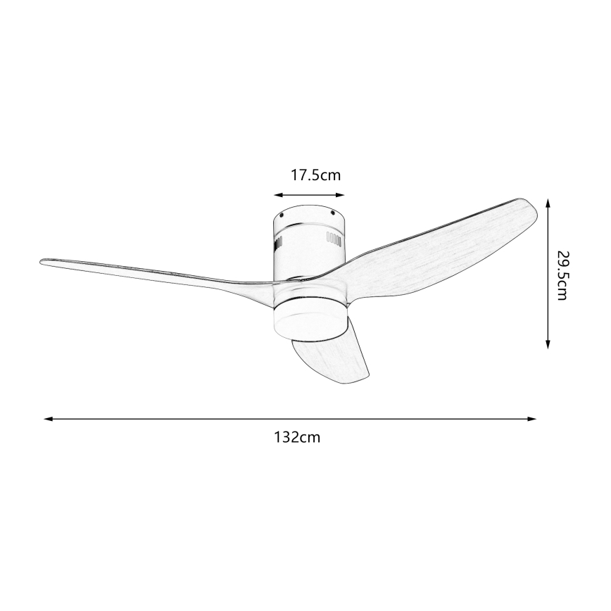 ZEVENTI - LED потолочный вентилятор PADUA LED/18Вт/230В 3000/4000/6000К Wi-Fi Tuya белый/коричневый + пульт дистанционного управления