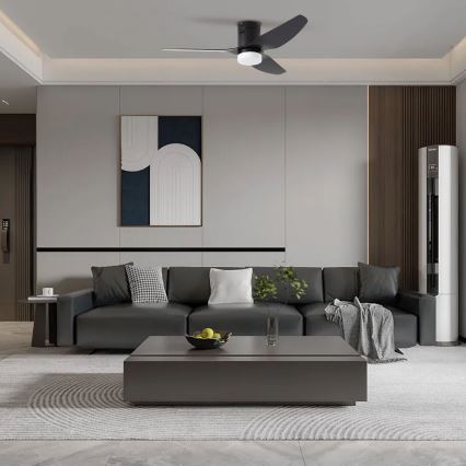 ZEVENTI - LED потолочный вентилятор PADUA LED/18W/230V 3000/4000/6000K Wi-Fi Tuya черный + пульт дистанционного управления