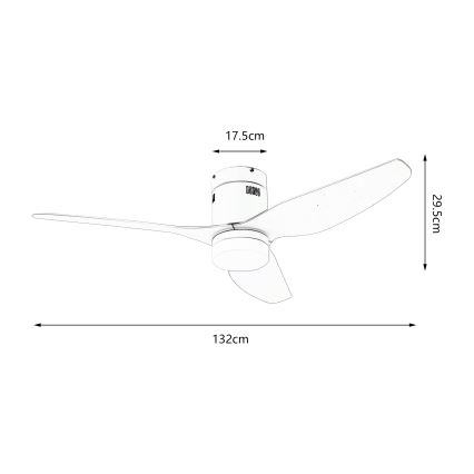 ZEVENTI - LED потолочный вентилятор PADUA LED/18W/230V 3000/4000/6000K Wi-Fi Tuya черный + пульт дистанционного управления