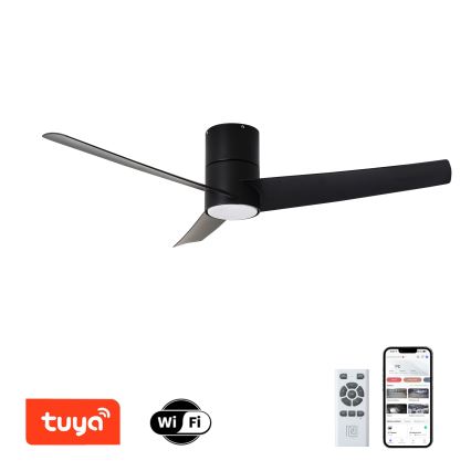 ZEVENTI - LED потолочный вентилятор BARROSA LED/18W/230V 3000/4000/6000K Wi-Fi Tuya черный + пульт дистанционного управления