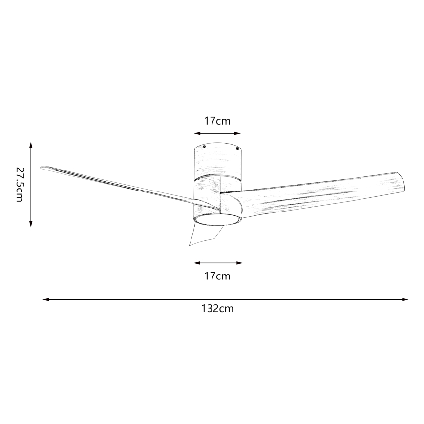 ZEVENTI - LED потолочный вентилятор BARROSA LED/18W/230V 3000/4000/6000K Wi-Fi Tuya коричневый + пульт дистанционного управления
