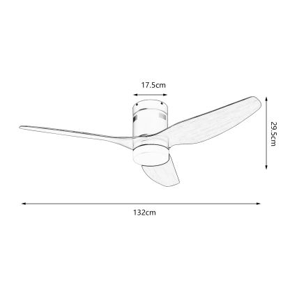ZEVENTI - LED потолочный вентилятор PADUA LED/18W/230V 3000/4000/6000K Wi-Fi Tuya черный/коричневый + пульт дистанционного управления