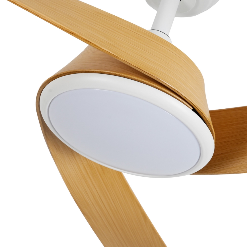 ZEVENTI - LED затемнюваний стельовий вентилятор AERYS LED/24W/230V 3000/4000/6000K Wi-Fi Tuya білий/дуб + пульт дистанційного керування
