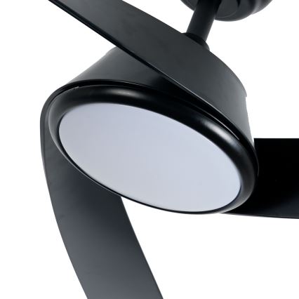 ZEVENTI - світлодіодний стельовий вентилятор AERYS з регульованою яскравістю LED/24W/230V 3000/4000/6000K Wi-Fi Tuya чорний + пульт дистанційного керування