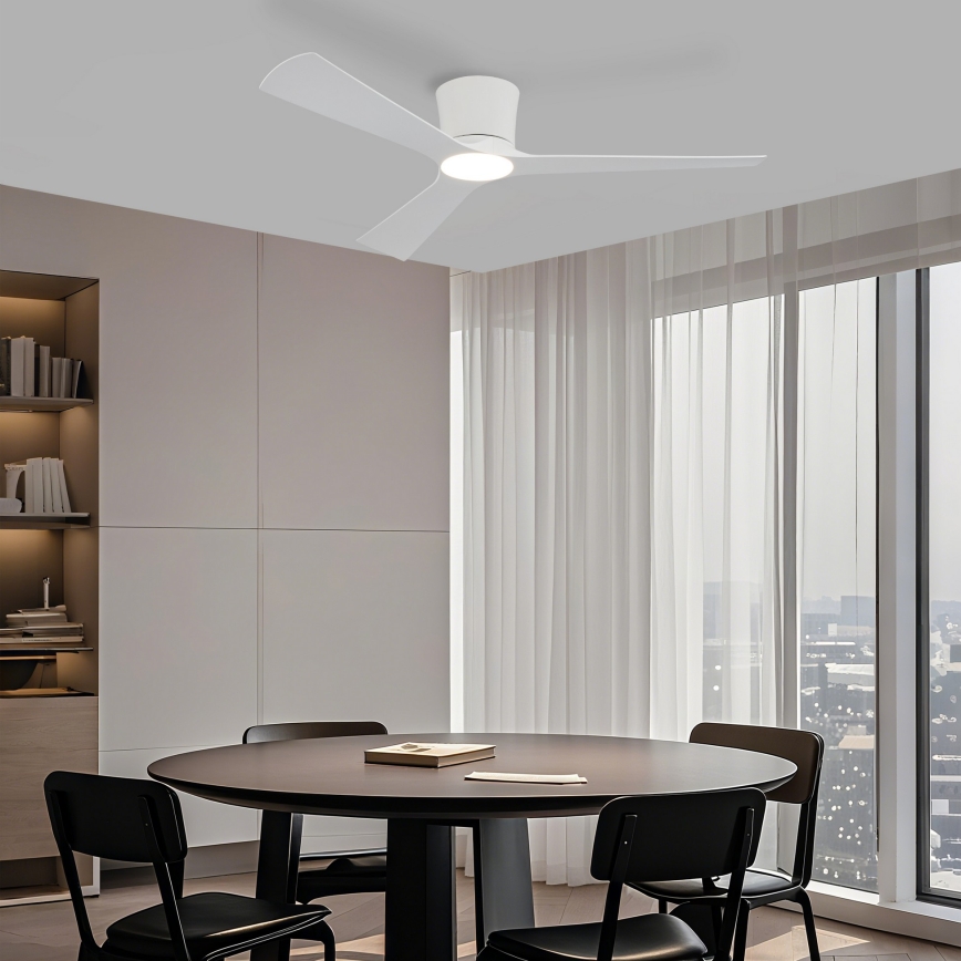 ZEVENTI - LED з регульованою яскравістю стельовий вентилятор AUREX LED/24W/230V 3000/4000/6000K Wi-Fi Tuya білий + дистанційне керування