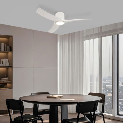 ZEVENTI - LED стельовий вентилятор з можливістю затемнення ORBITO LED/24W/230V 3000/4000/6000K Wi-Fi Tuya білий + пульт дистанційного керування