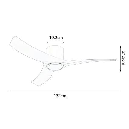 ZEVENTI - LED регульований по яскравості стельовий вентилятор ORBITO LED/24W/230V 3000/4000/6000K Wi-Fi Tuya білий + пульт дистанційного керування