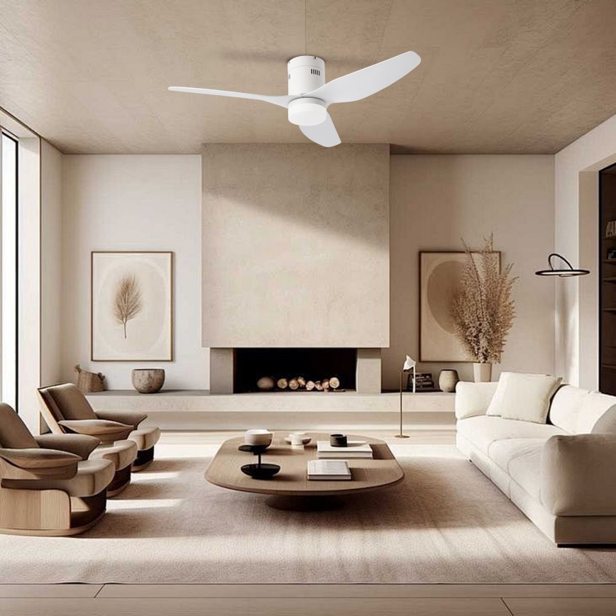 ZEVENTI - LED стельовий вентилятор PADUA LED/18W/230V 3000/4000/6000K Wi-Fi Tuya білий + пульт дистанційного керування